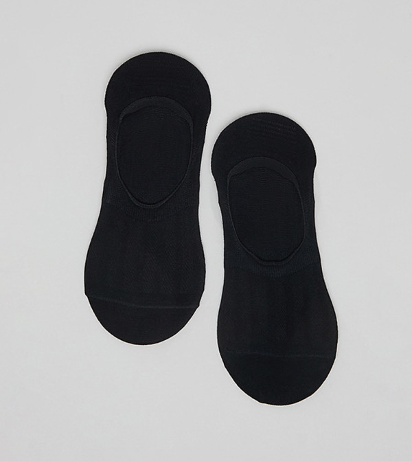 R&B  Socks - Black No Show Socks