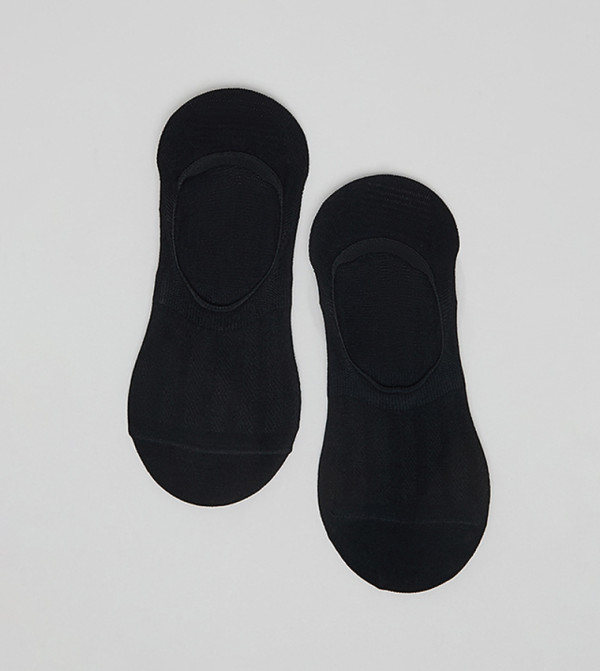 R&B  Socks - Black No Show Socks