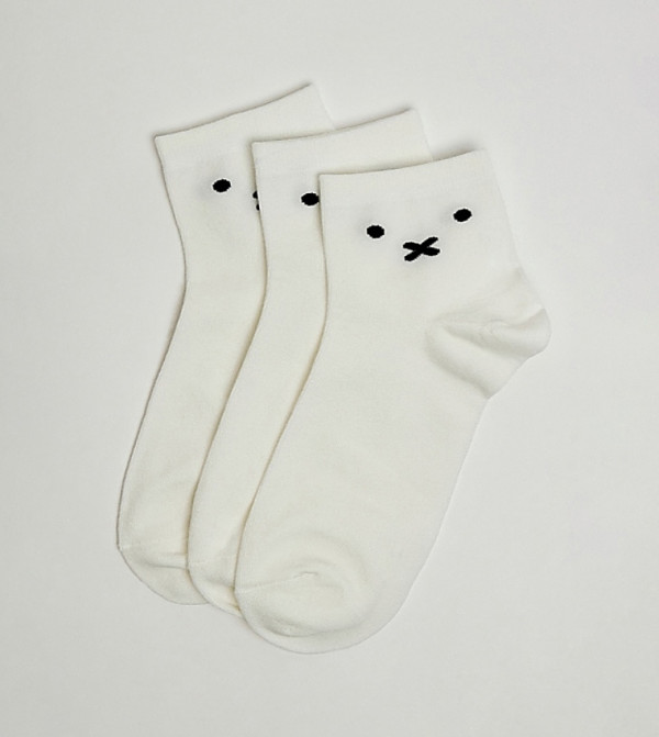 أر آند بي  جوارب للمنتصف الساق  - كريمي  Calf Length Socks