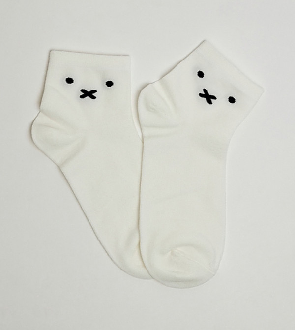 أر آند بي  جوارب للمنتصف الساق  - كريمي  Calf Length Socks