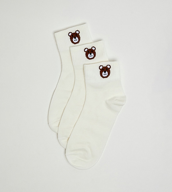 أر آند بي  جوارب للمنتصف الساق  - كريمي  Calf Length Socks