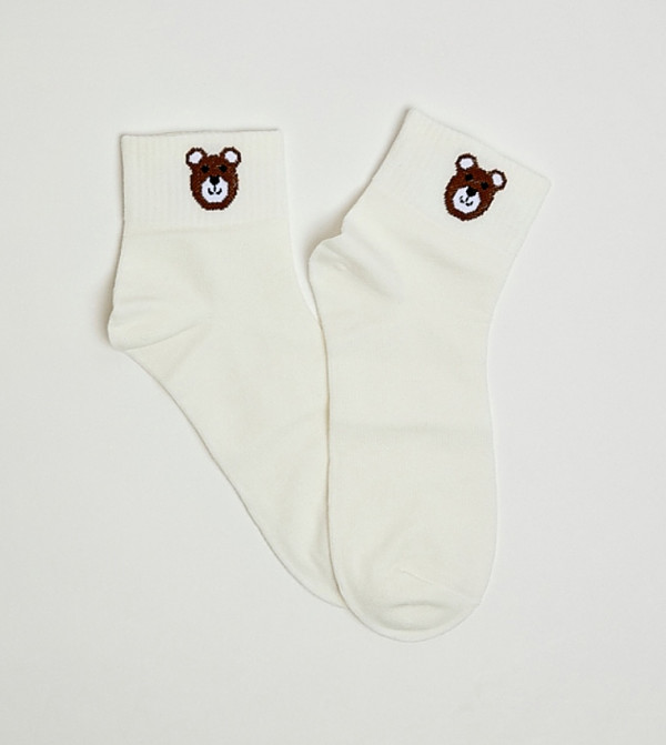 أر آند بي  جوارب للمنتصف الساق  - كريمي  Calf Length Socks