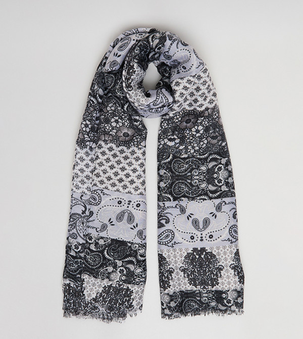 R&B  Scarves - Black Woven Scarves