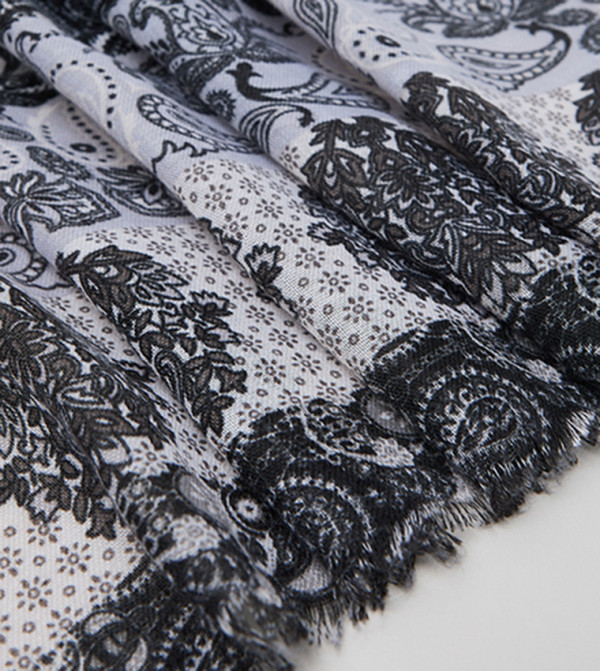 R&B  Scarves - Black Woven Scarves