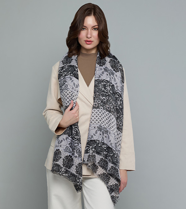R&B  Scarves - Black Woven Scarves