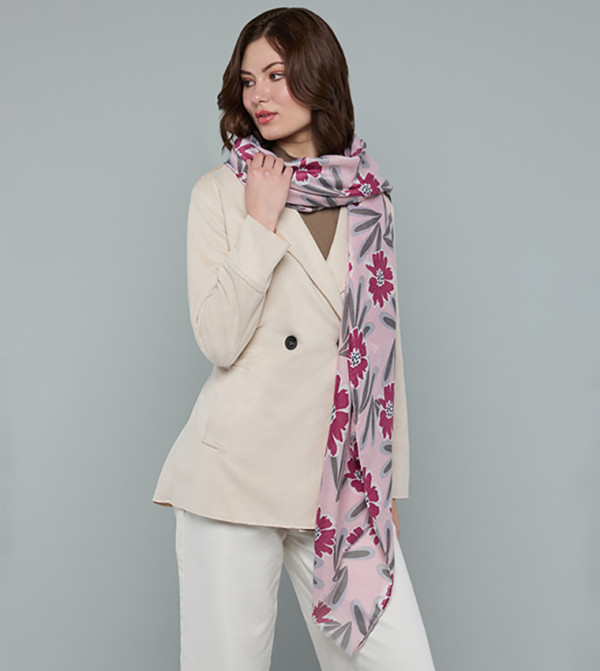 R&B  Scarves - Pink Woven Scarves