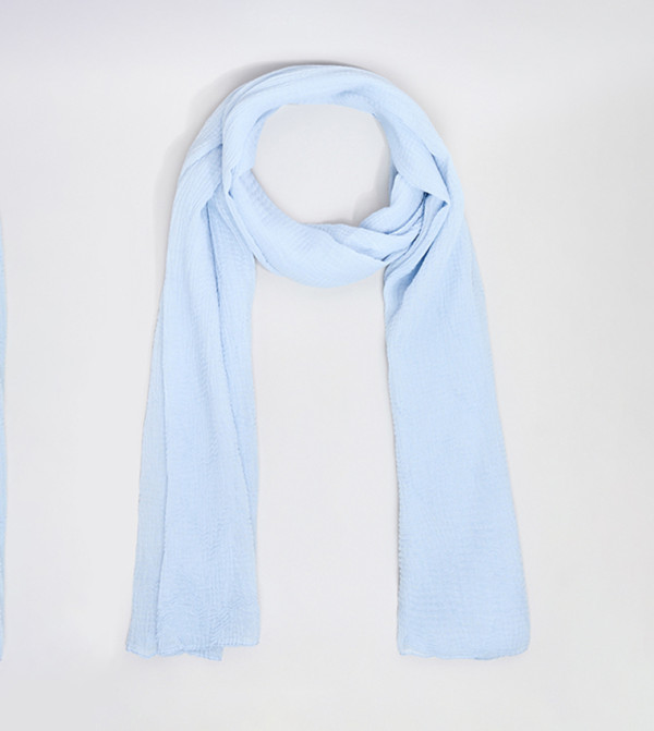 R&B  Scarves - Light Blue Woven Scarves