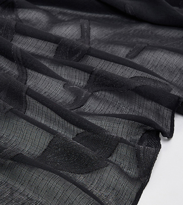 R&B  Scarves - Black Woven Scarves