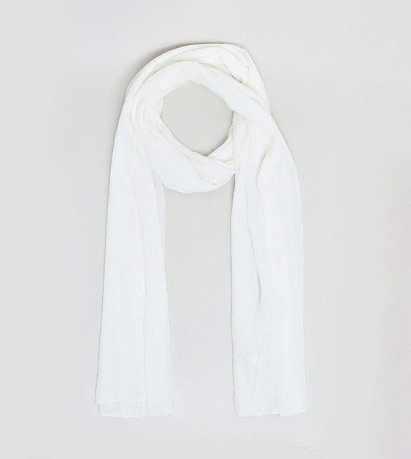 R&B  Scarves - White Woven Scarves