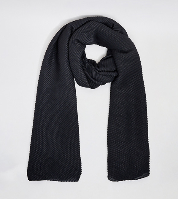 R&B  Scarves - Black Woven Scarves