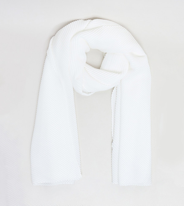 R&B  Scarves - White Woven Scarves