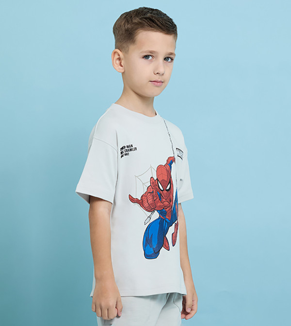 أر آند بي  spiderman - رمادي تي شيرتات