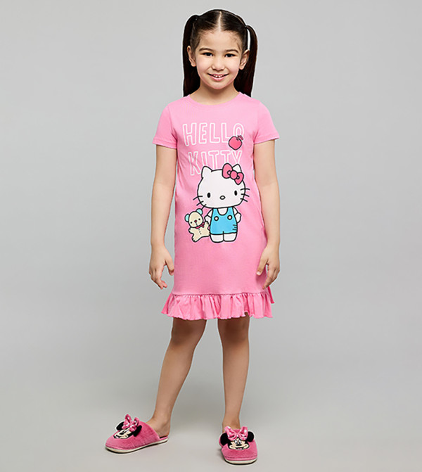 أر آند بي hello kitty - وردي ثوب النوم والرضع