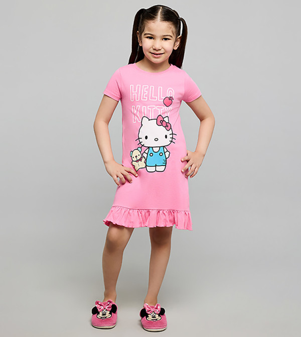 أر آند بي hello kitty - وردي ثوب النوم والرضع
