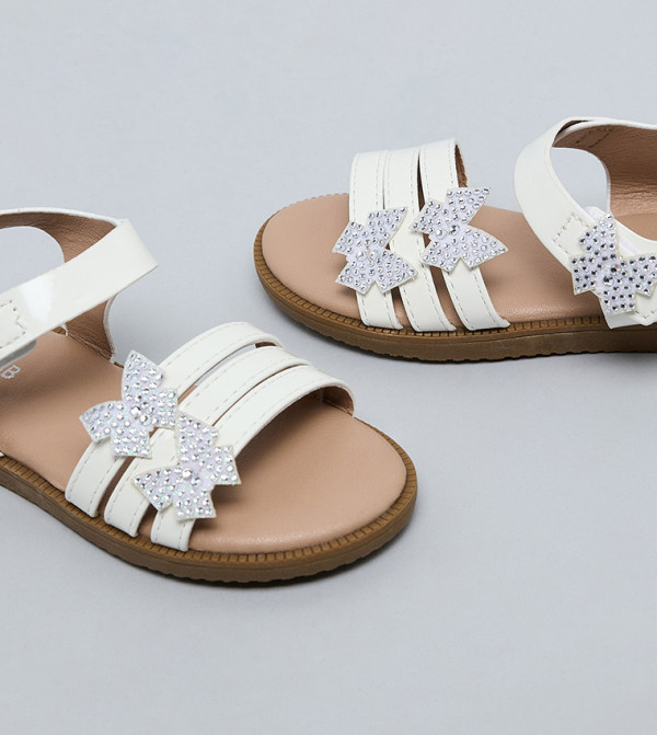 R&B  Flat Sandals - Ivory Flat Sandals