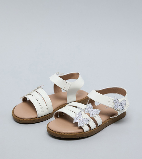R&B  Flat Sandals - Ivory Flat Sandals