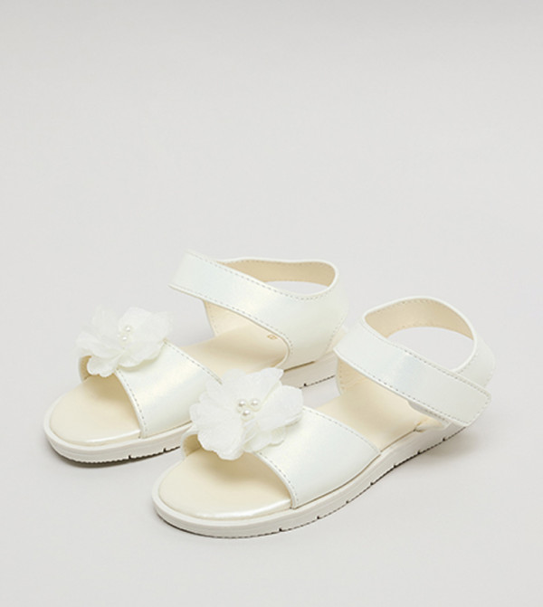 R&B Flat Sandals - Ivory Flat Sandals