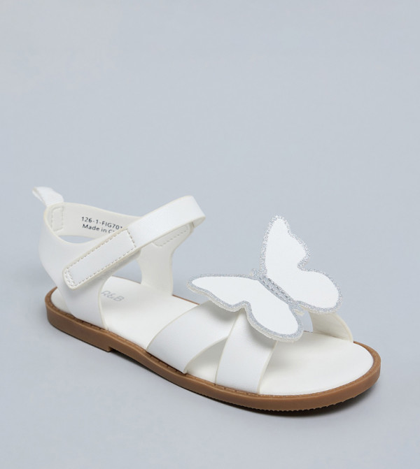 R&B Flat Sandals - White Flat Sandals