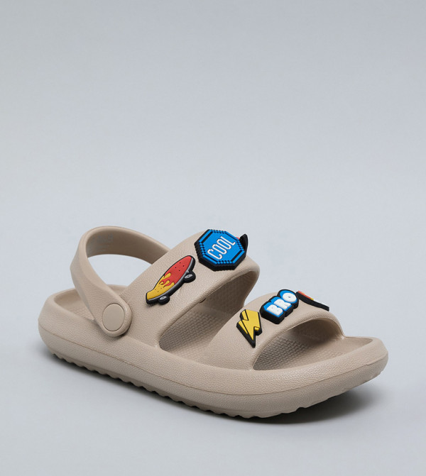 R&B Flat Sandals - Beige Flat Sandals