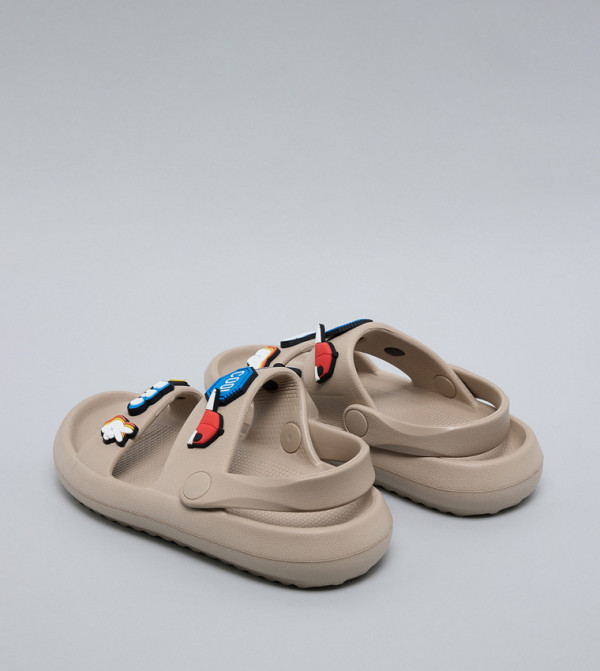 R&B Flat Sandals - Beige Flat Sandals