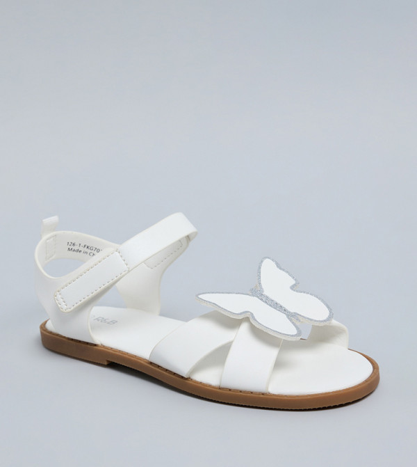 R&B Flat Sandals - White Flat Sandals