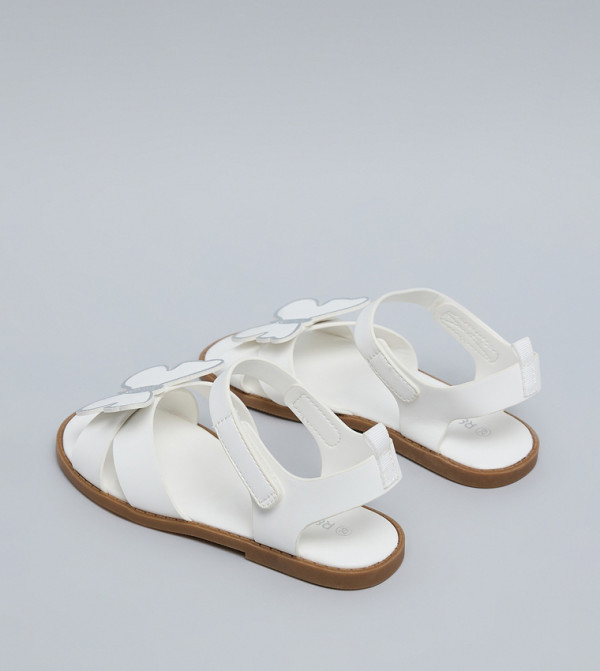 R&B Flat Sandals - White Flat Sandals