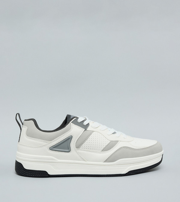 R&B  Shoes - White Low Top