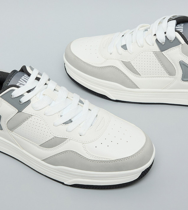 R&B  Shoes - White Low Top