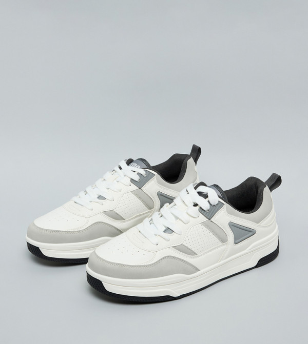 R&B  Shoes - White Low Top