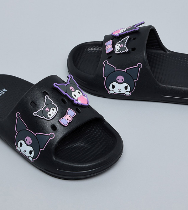 R&B  Slides and Flip Flops - Black Slides