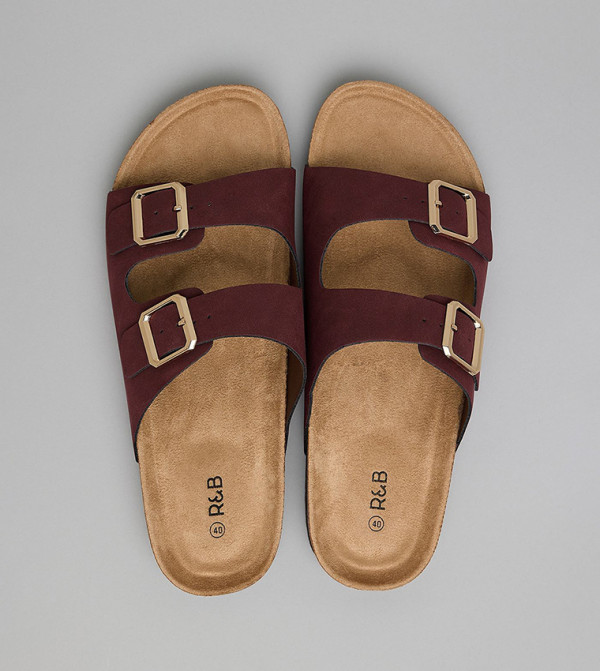 أر آند بي  الصنادل المسطحة - خمري  Flat Sandals