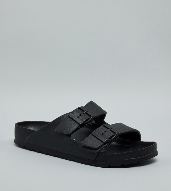 R&B  Flat Sandals - BLACK Flat Sandals