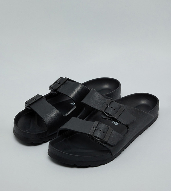 R&B  Flat Sandals - BLACK Flat Sandals