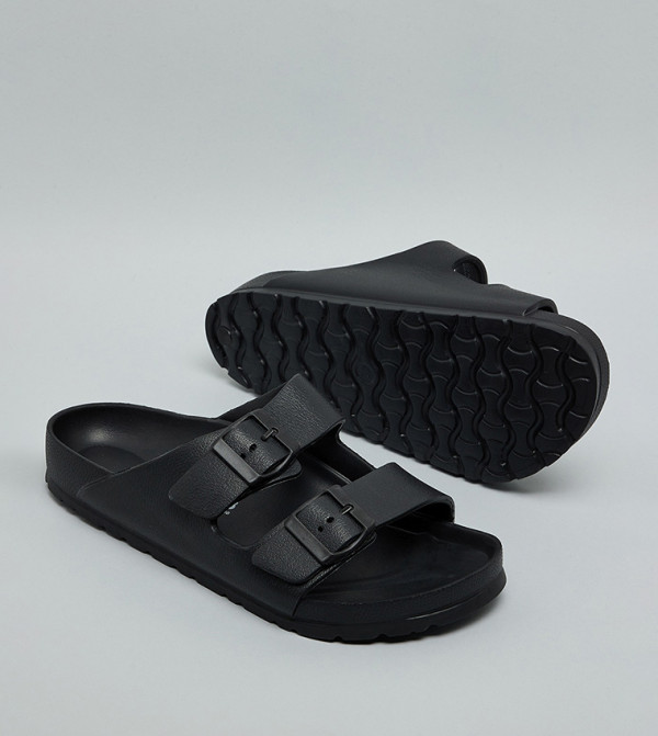 R&B  Flat Sandals - BLACK Flat Sandals