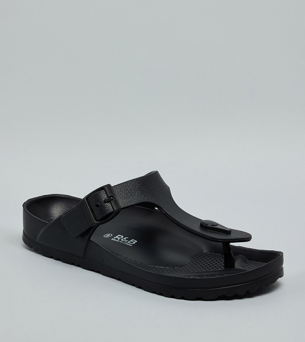 R&B  Flat Sandals - BLACK Flat Sandals
