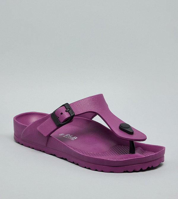 أر آند بي  الصنادل المسطحة - بنفسجي داكن Flat Sandals
