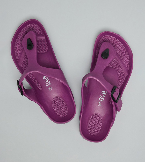 أر آند بي  الصنادل المسطحة - بنفسجي داكن Flat Sandals