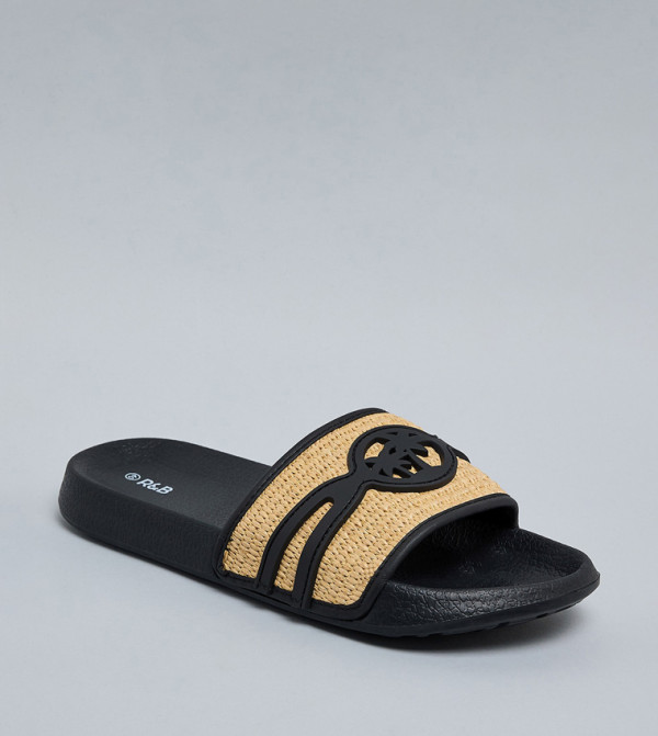 R&B  Flip flops and Slides - Black Slides