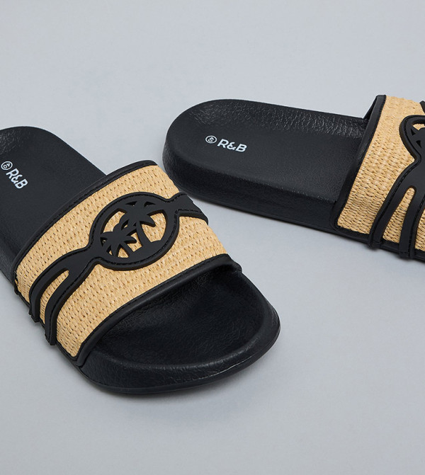 R&B  Flip flops and Slides - Black Slides
