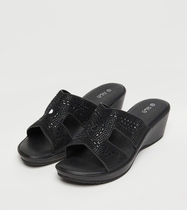 R&B  Shoes - BLACK Wedges