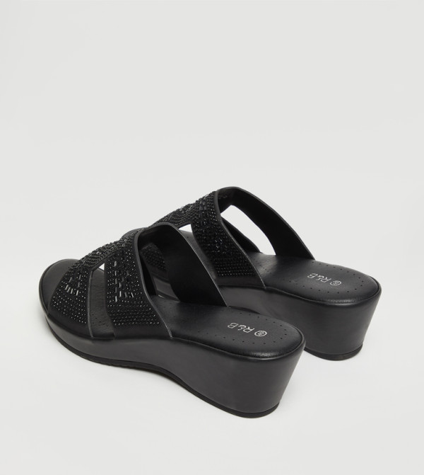 R&B  Shoes - BLACK Wedges