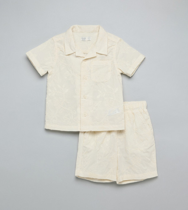 R&B  Shirts & Bottoms - Ivory Shirts & Bottoms