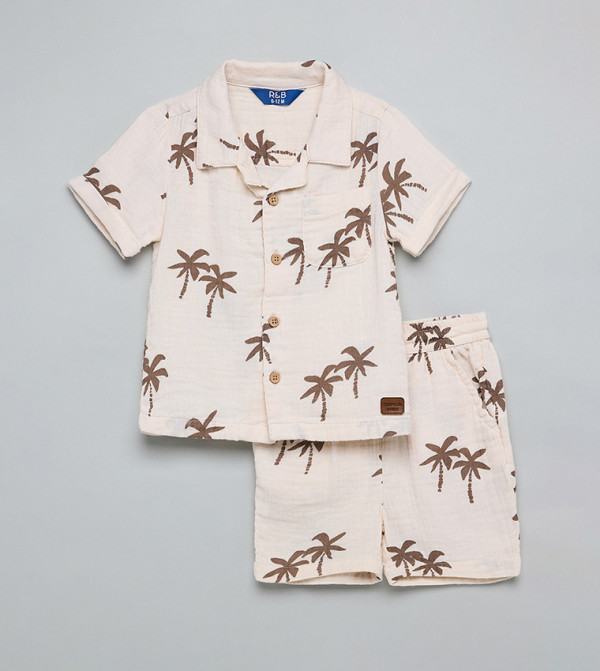 R&B Shirts & Bottoms - Beige Shirts & Bottoms