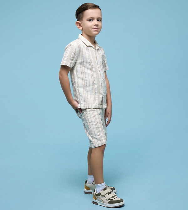R&B  shorts-sets-and-co-ords - Beige Shirts & Bottoms