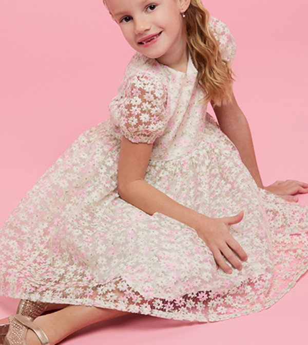 أر آند بي  girls-craft-pretty-summer - عاجي  فستان كاجوال 