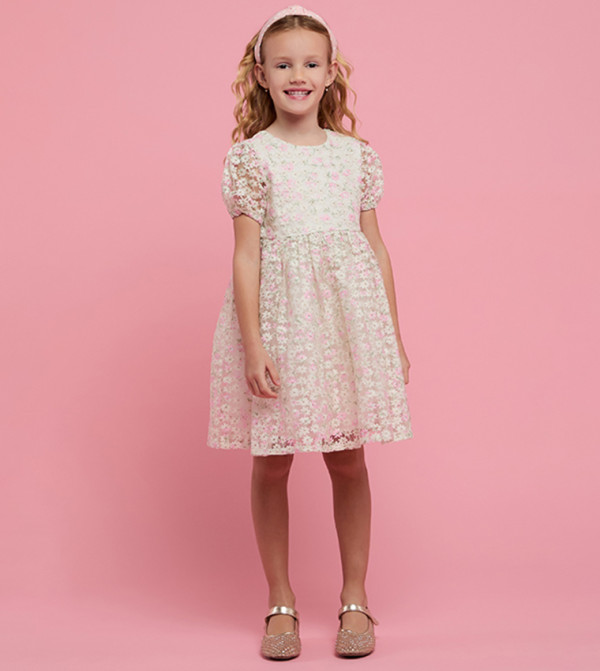 أر آند بي  girls-craft-pretty-summer - عاجي  فستان كاجوال 