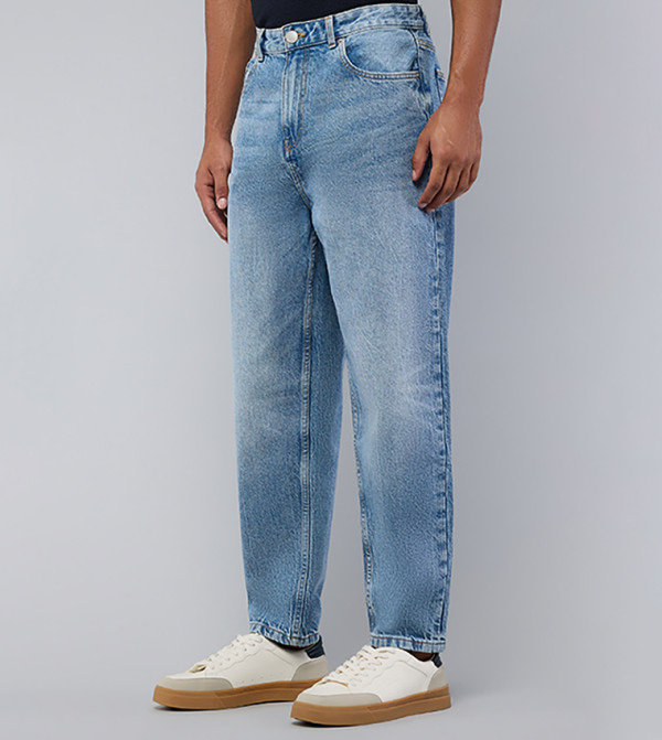 R&B R&B - Mid Blue Straight Jeans