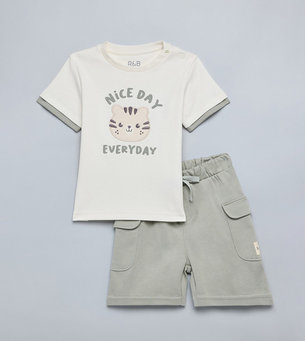 R&B  T-shirts & Bottoms - Ivory T-shirts & Bottoms