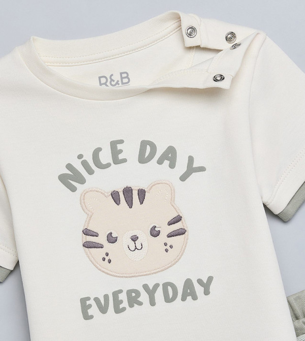R&B  T-shirts & Bottoms - Ivory T-shirts & Bottoms