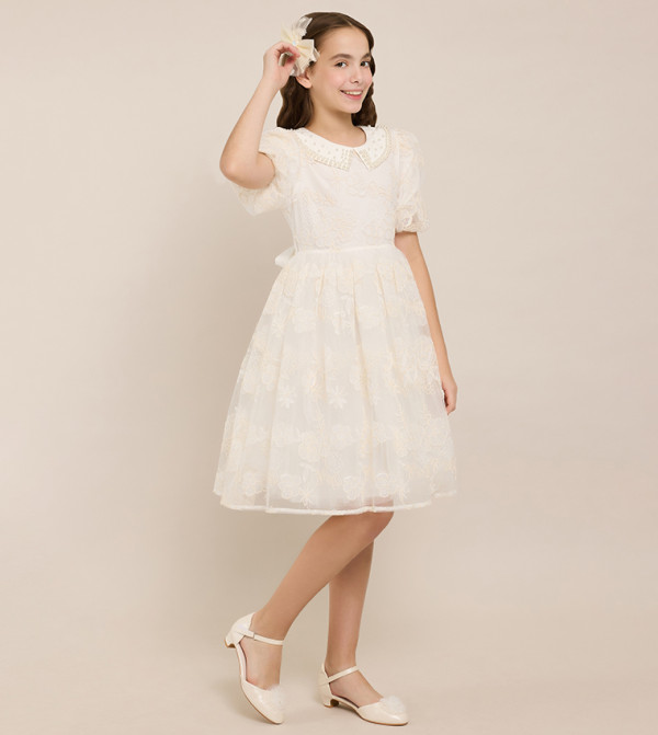 R&B  Clothing - Beige Casual Dress